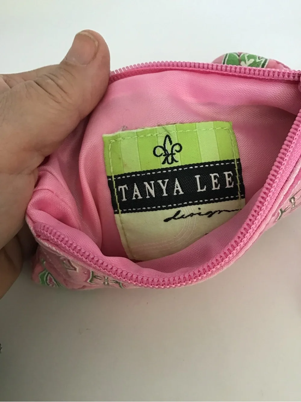 Tanya Lee Pink Quilted Floral Zip Pouch